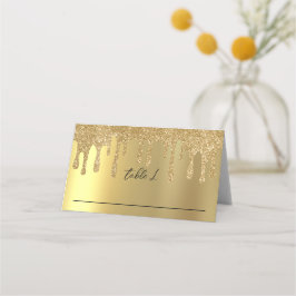 Mottagning av guld Glitter-gaffelvagnsbröllop Placeringskort
