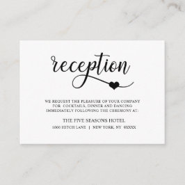 MOTTAGNING AV Klassi Modern Black White Heart-bröl Tilläggskort