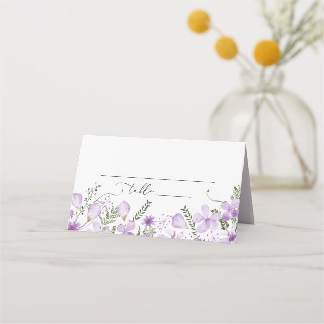 Mottagning av Möhippan Rustic Wildblomma Placeringskort (Framsida)
