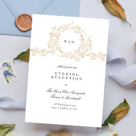 Mottagning av Monogram  Vapensköld Elegant bröllop Tilläggskort