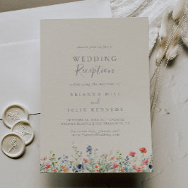 Mottagning av radikant Multifärgad Wildblombröllop Inbjudningar