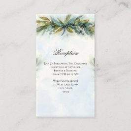 Mottagning av vattenfärgsgrönt bröllop tilläggskort