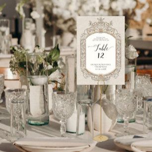 Mottagning av Victorian Elegant Formal Ivory Ecru Bordsnummer