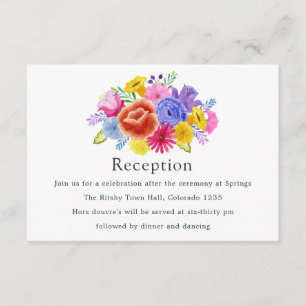 Mottagning av Watercolor Blommigt Mexican Fiesta W Tilläggskort