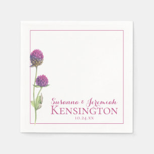 Mottagning av Watercolor Wildbloms Rosa Blommigt Pappersservett
