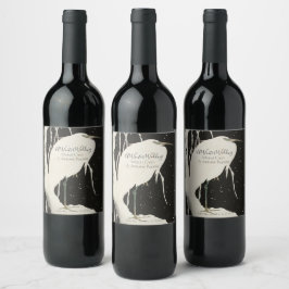 Mottagning av White Heron Winter Wedding Firande Vinflaska Etikett