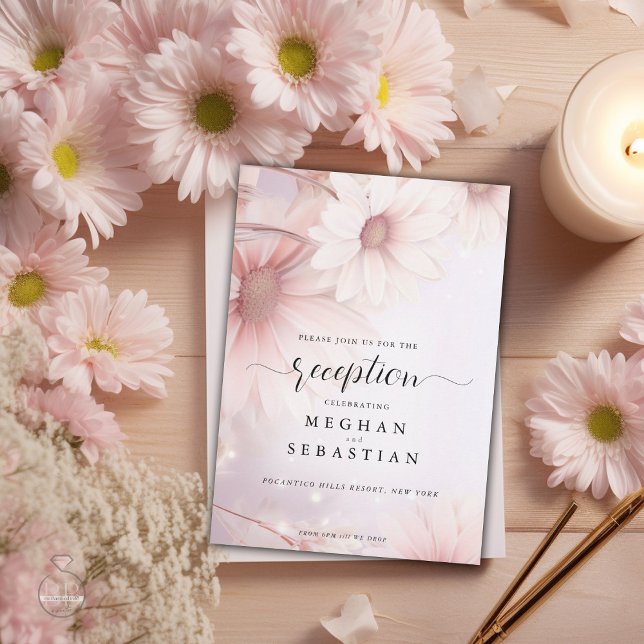 Mottagning Blekt Rosa Daisy Tilläggskort (Skapare uppladdad)