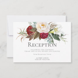 Mottagning | Crimson Red Ivory Peony Flowers Inbjudningar