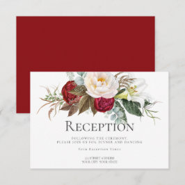 Mottagning | Crimson Red Ivory Peony Flowers Inbjudningar
