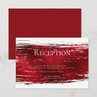 Mottagning | Dold Crimson Red Brush Stroke Inbjudningar
