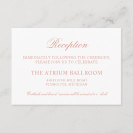 Mottagning Elegant Roséguld Kalligrafi Tilläggskort