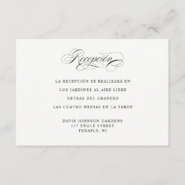 Mottagnings- och adresskort på spanska tilläggskort