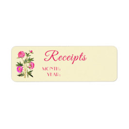 Mottagningsetiketter för Peonies Flowers (Hemorgan Returadress Etikett