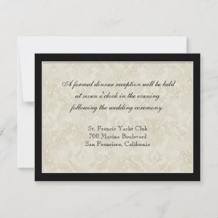 Mottagningsinbjudan, Black n Cream Damask Inbjudningar