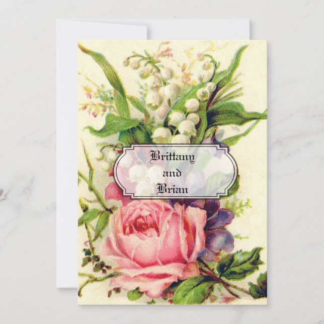 MOTTAGNINGSINBJUDAN FÖR BLOMMIGT AV vintage Inbjudningar (Framsida)