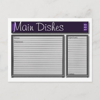 Mottagningskort för Anpassningsbar av lila accent Vykort