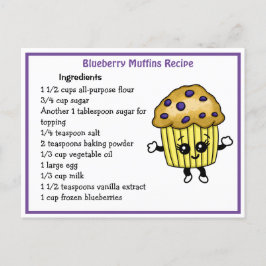 Mottagningskort för blåbär och muffins vykort