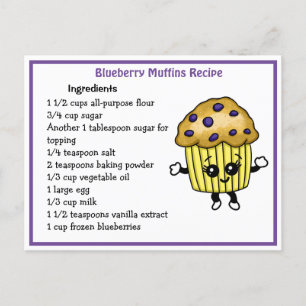Mottagningskort för blåbär och muffins vykort