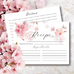 Mottagningskort för Blommigt av körsbär för Blomma Vykort<br><div class="desc">Söt rosa-recept för körsbärsrecept för blommar av körsbär i blommigt. Kortets framsida har plats för receptitel,  från köket av & ingredienser. Baksidan har en linje för riktningar. Matchningsinbjudningar finns i vår butik</div>