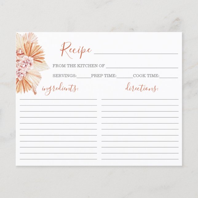 Mottagningskort för bohemisk Terracotta Möhippa (Framsida)