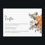 Mottagningskort för Boho Winter Wedding Tilläggskort<br><div class="desc">Elegant Winter temed Wedding Reception card.</div>