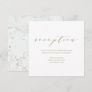 Mottagningskort för Calligraphy-bröllop GULD Inbjudningar