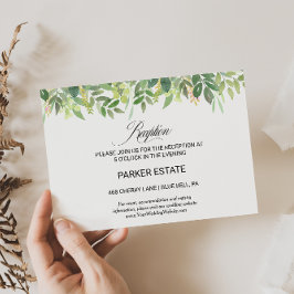 Mottagningskort för Greenery Sommarbröllop Inbjudningar