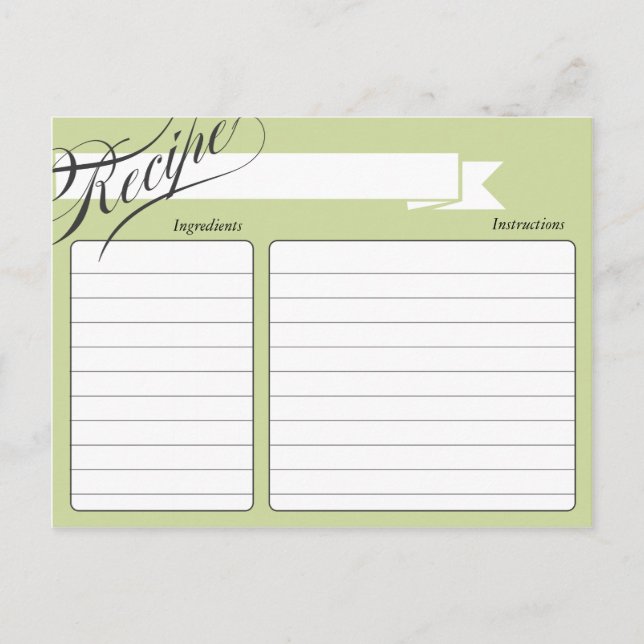 Mottagningskort för grönt vykort (Framsida)