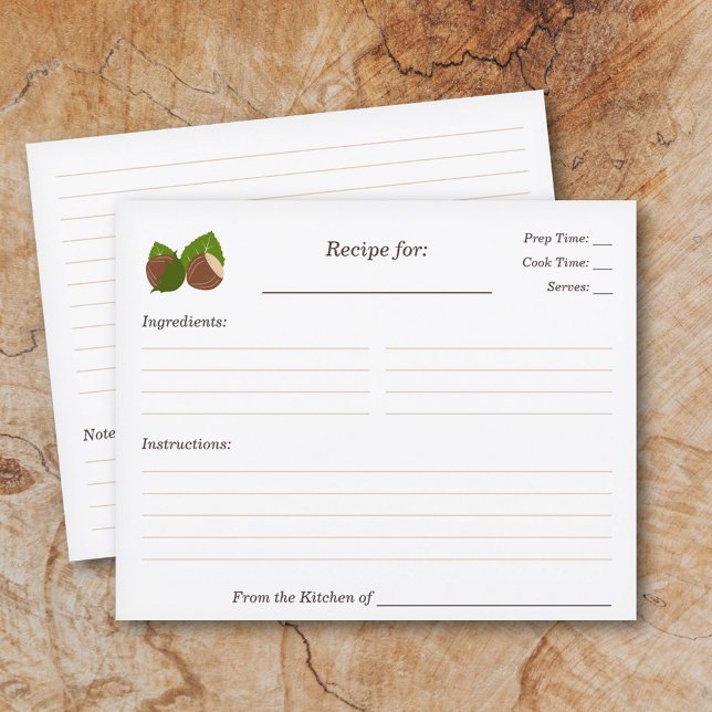 Mottagningskort för hasselnötter Möhippa (Hazelnuts Recipe Card)