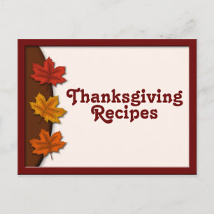 Mottagningskort för Höst löv Thanksgiving Vykort