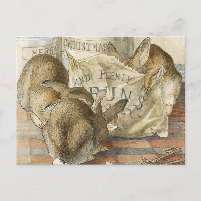 Mottagningskort för julbunnies helg vykort (Framsida)