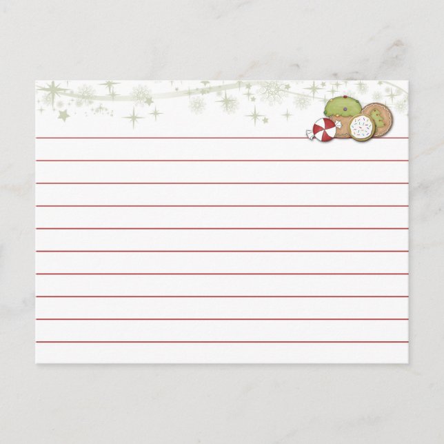 Mottagningskort för julcookie vykort (Framsida)