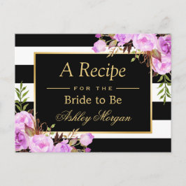 Mottagningskort för lila Blommigt Rand Möhippa Vykort