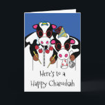 Mottagningskort för Lycklig Chanukah och Moo Year  Helgkort<br><div class="desc">"Här är ett hälsningskort i Lycklig Chanukah och ett Moo-år i Lycklig" med kuvert. Om du vill anpassa det här kortet tar du bort text inuti och ut och lägger till egna ord. Välj ditt favoritteckensnitt stil, färg, storlekare och text. Tack för att du stannade och shoppade förbi. Mycket uppskattat!!!...</div>