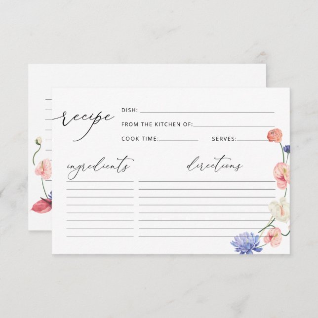 Mottagningskort för Möhippa av elegantens Blommigt (Fram/baksida)