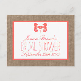 Mottagningskort för Möhippan för korallahäst Inbjudan Vykort