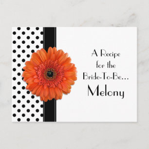 Mottagningskort för Polka Dot Orange Daisy för Bri Vykort