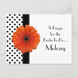 Mottagningskort för Polka Dot Orange Daisy för Bri Vykort