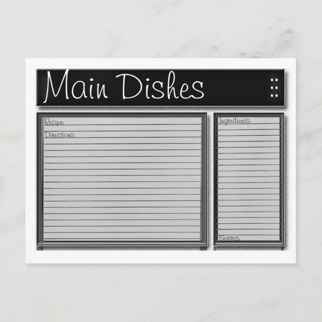 Mottagningskort för svartvitt Anpassningsbar Vykort (Framsida)