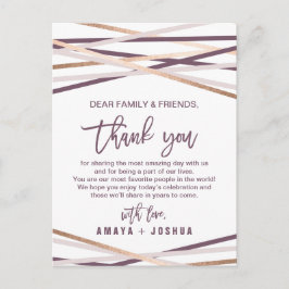 Mottagningskort för Tack för Ro Guld Streamers Vykort