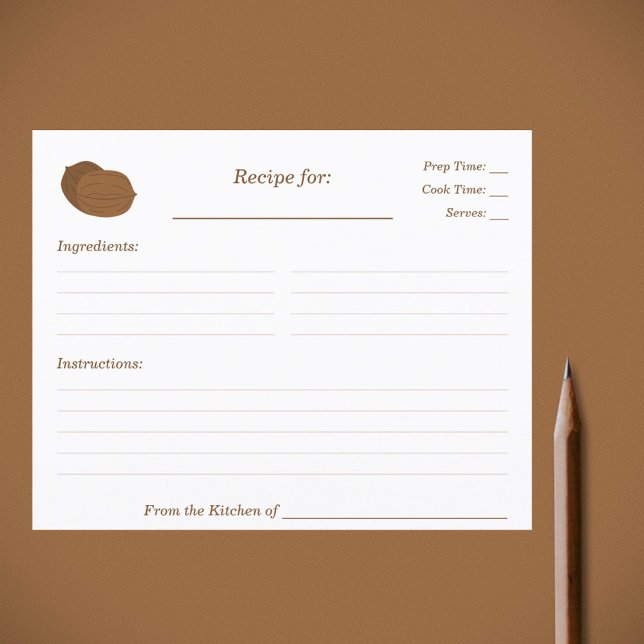 Mottagningskort för valnötter Möhippa (Walnuts Recipe Card)