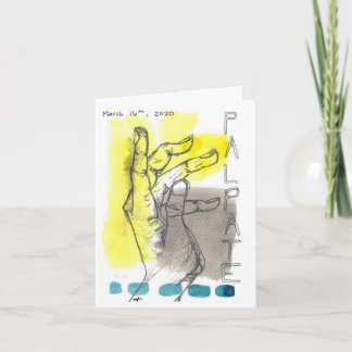 Mottagningskort för Vatten och Händer och Ord och Kort