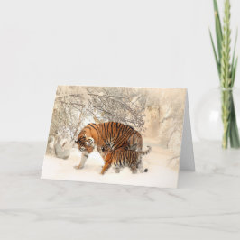 Mottagningskort för Winter Tigers anpassningsbar Kort