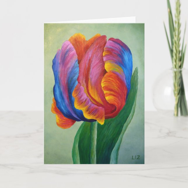 Mottagningskort Regnbågslump Tulip Kort (Framsida)