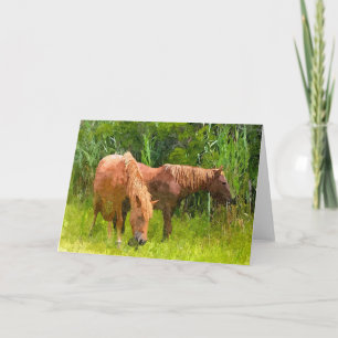 Mottagningskort - två Vilder på Assateague Kort