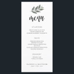Mottagningsmeny för Watercolor Gren bröllop Meny<br><div class="desc">Den här menyn i bröllop innehåller en handgjord gren-visning-färggrafik och ett elegant-skript som skapar en elegant av måltiden för natten.</div>