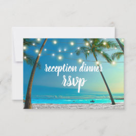 Mottagningsmiddag för Beach Wedding Ljus Handflata OSA Kort