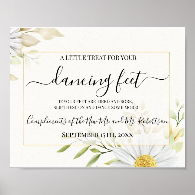 Mottagningsskylt för Flinflip flops-bröllop Poster (Framsidan)