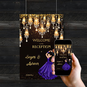 Mottagningsskylt för indisk par chic poster