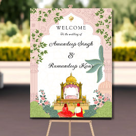 Mottagningsskylt för Pichwai Sikh bröllop Poster